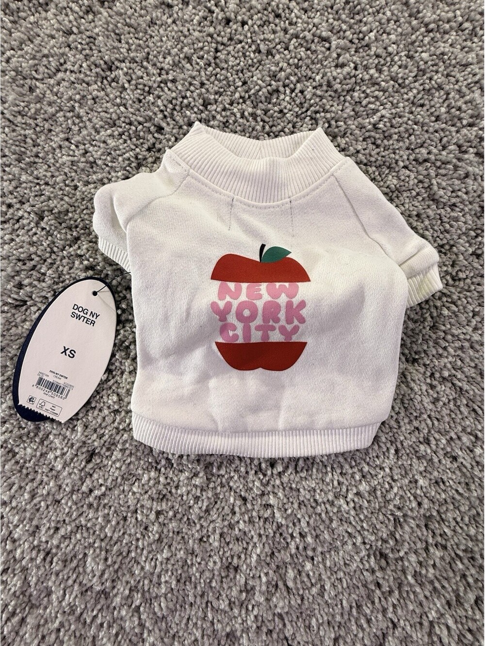 NWT XS Doggy Sweatshirt New York City White